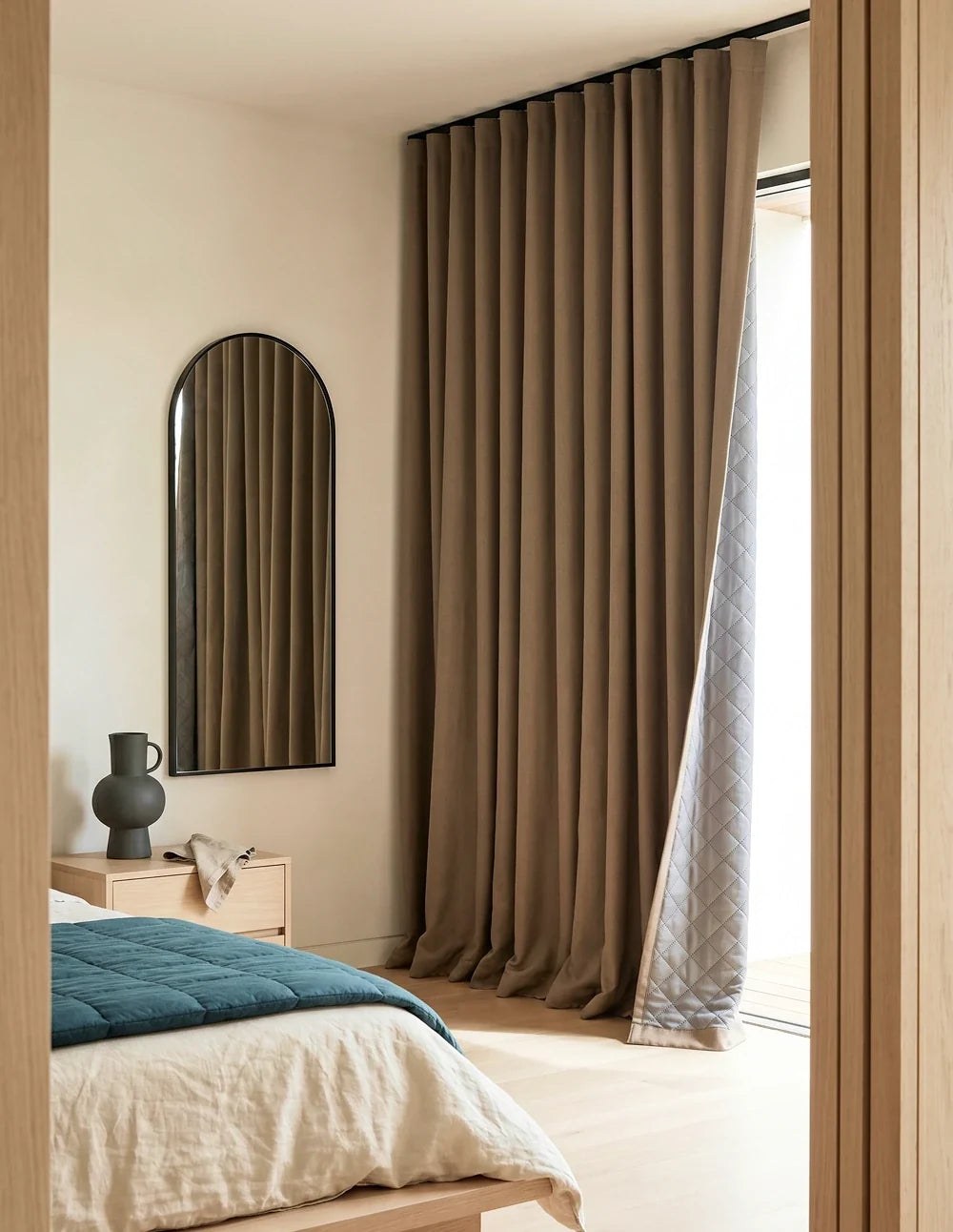Rideau Occultant Thermique et Phonique - Marron Taupe