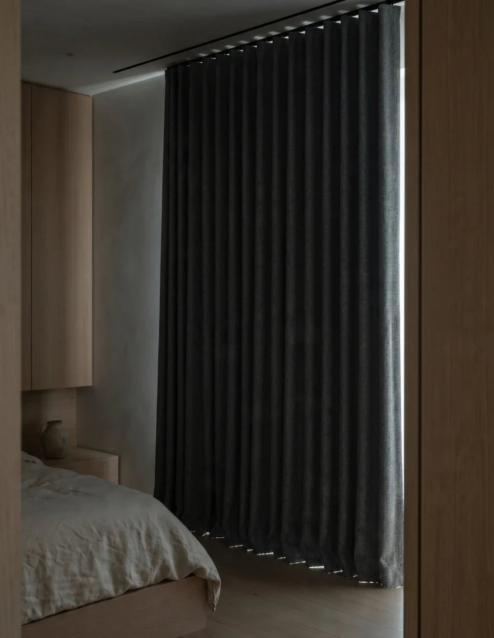 Rideau Occultant Monocouche Chiné - Gris Anthracite
