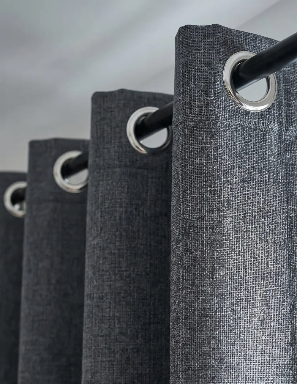 Rideau Occultant Monocouche Chiné - Gris Anthracite
