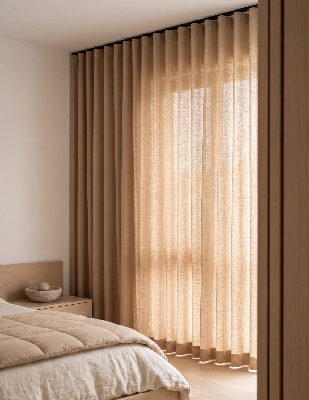 Rideau Tamisant | Effet Lin - Camel